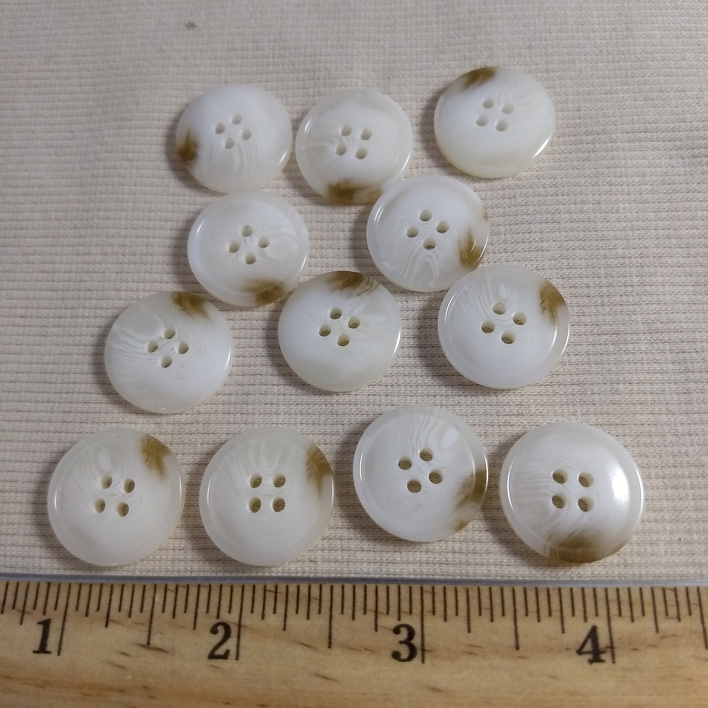Button #1279 #4 Hole #White #Polyester #10pc