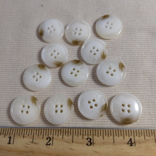 Button #1279 #4 Hole #White #Polyester #10pc