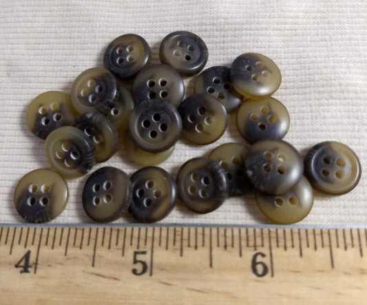 Button #5682 #4 Hole #Brown #Imitation #Horn #Polyester #10pc