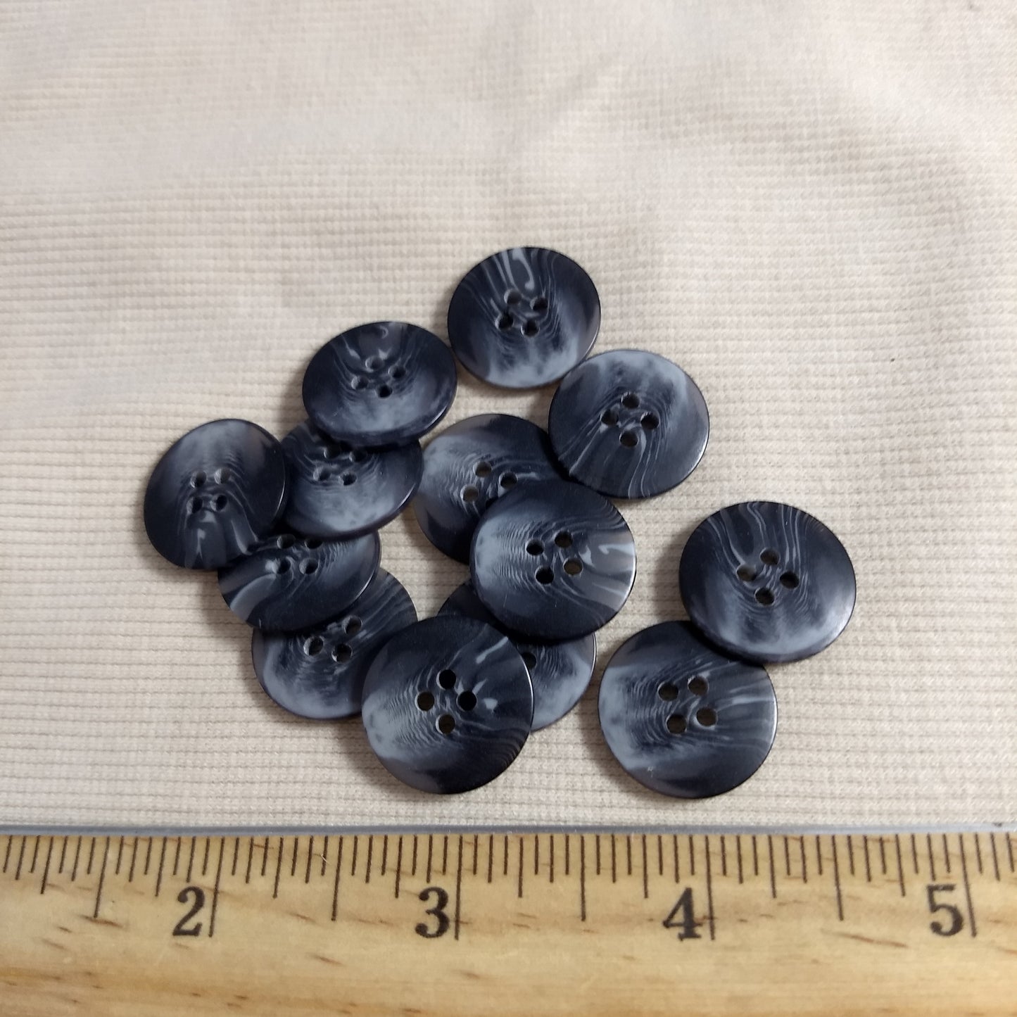 Button #20434 #4 Hole #Grey #Imitation #Horn #Polyester #10pc