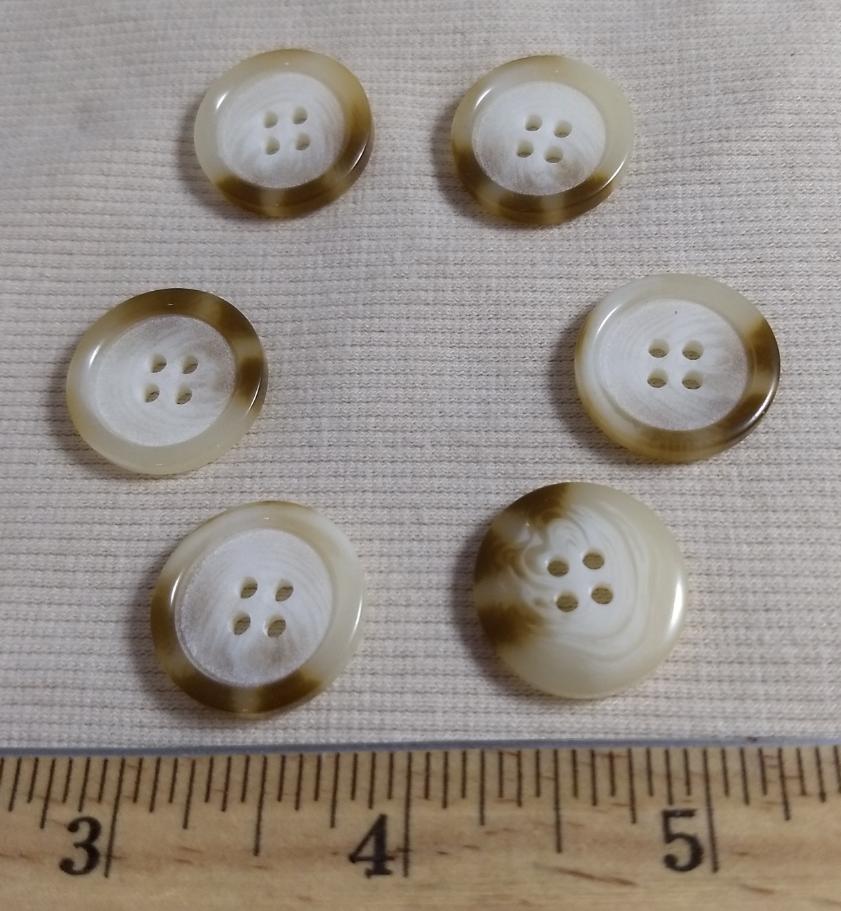 Button #5594 #4 Hole #White #Rim #Imitation #Horn #10pc