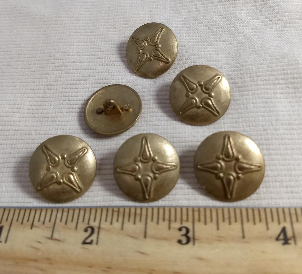 Button #6106 #Shank #Antique-Gold #Metal #10pc