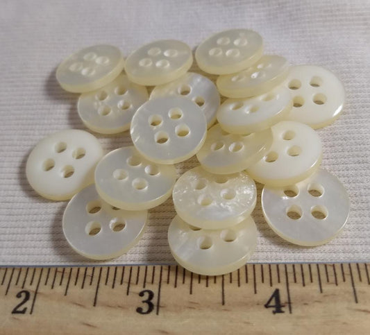 Button #229  #4 Hole #Cream #Polyester #10pc