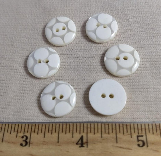 Button #619 #2 Hole #White #Polyester #10pc