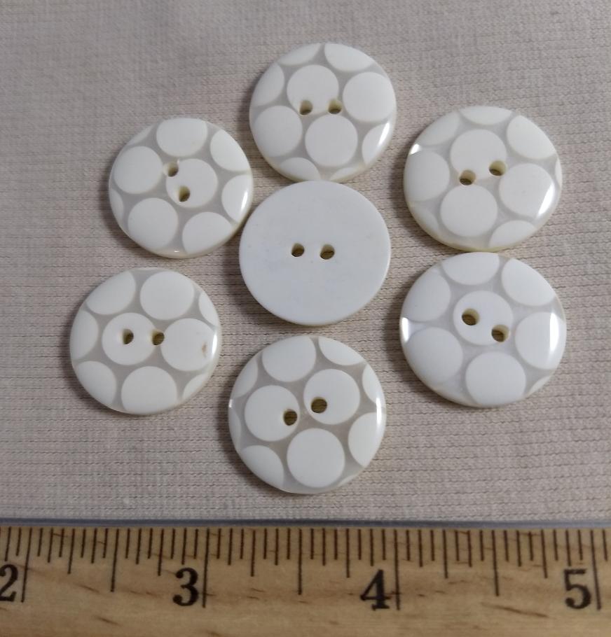 Button #619 #2 Hole #White #Polyester #10pc