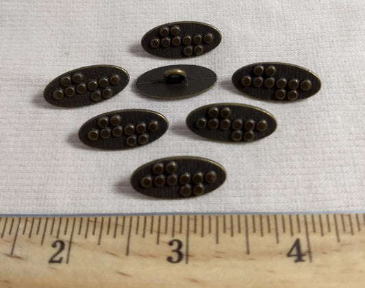 Button #1287 #Shank #Antique-Gold #Metal #10pc