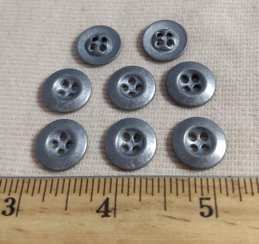 Button #6825 #4-Hole #Antique-Silver #Rim #Metal #10pc