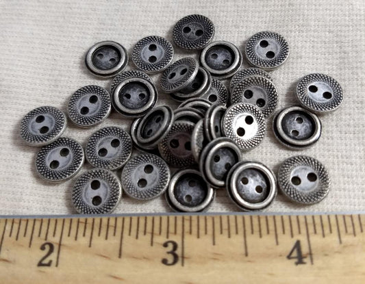 Button #9175 #2-Hole #Silver #Metal #10pc