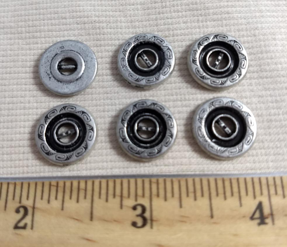 Button #6282 #2-Hole #Silver #Metal #10pc