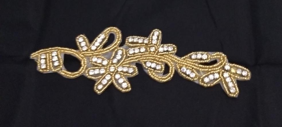 Applique #Gold #Bead #Rhinestone #1pc