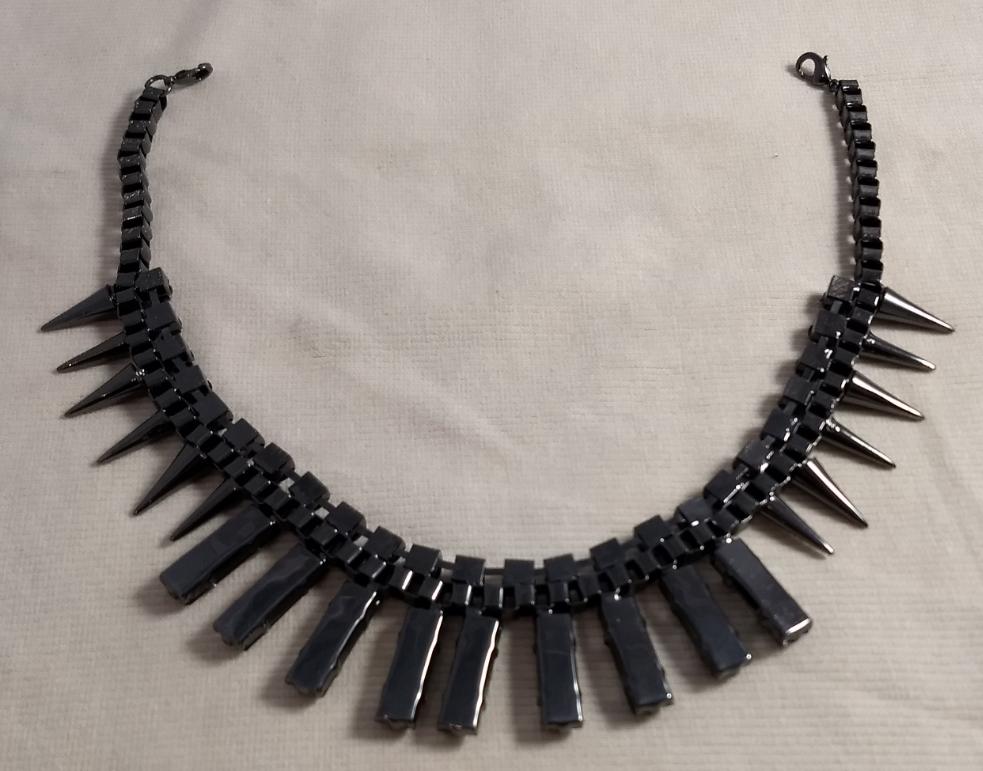 Necklace #Choker #Gunmetal #Spikes #1pc