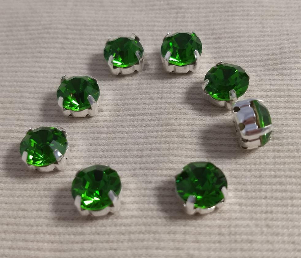 Bead #Rhinestone #Green #4-Prongs #10pc