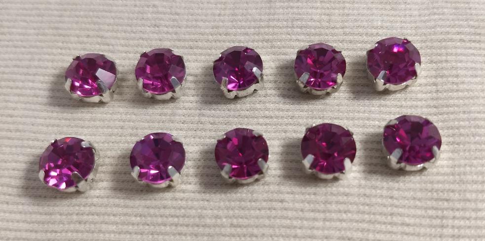 Bead #Rhinestone #Pink #4-Prongs #Preset #10pc