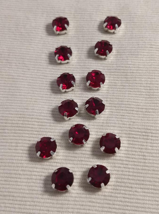 Bead #Rhinestone #Red #4-Prongs #Preset #10pc