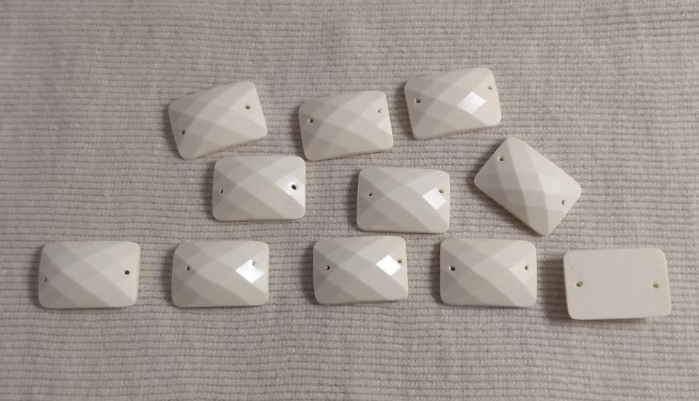 Bead #2-Hole #Ivory #Acrylic #40pc