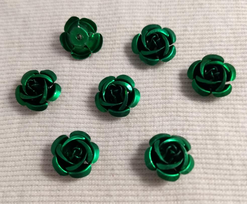 Trimming #Accessory #Green #Metallic #Rose #Flower #100pc