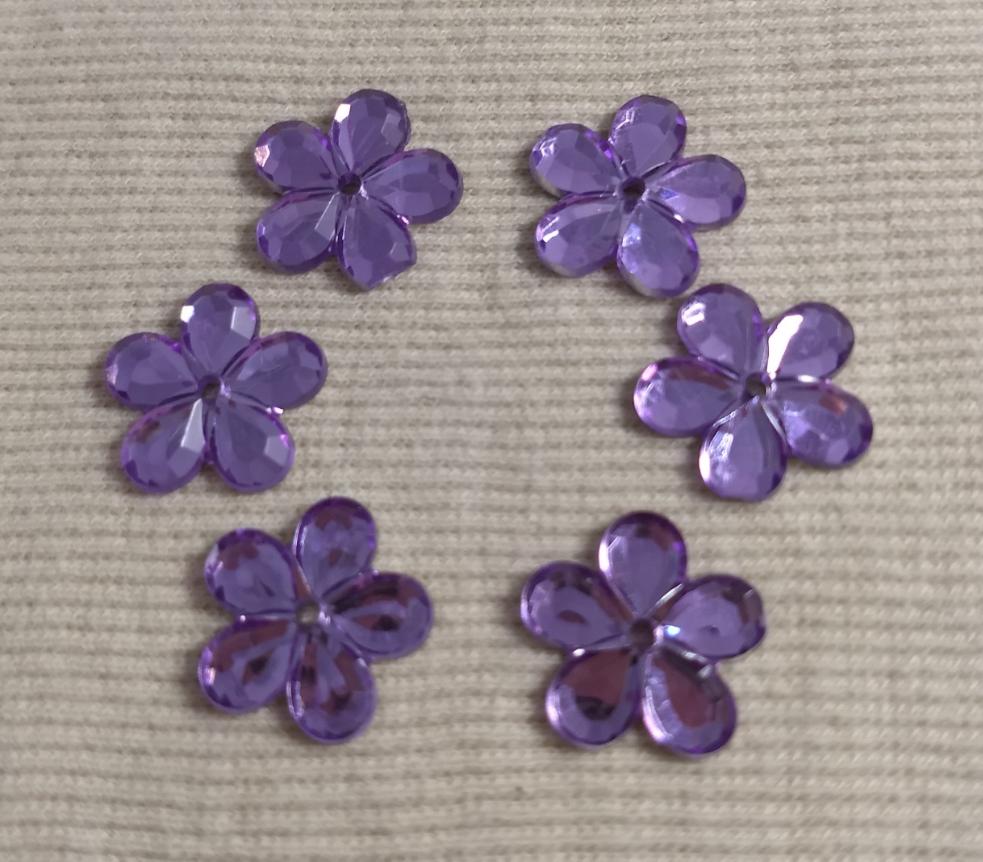 Flower #XFFL09119 #Purple #Acrylic #20pc