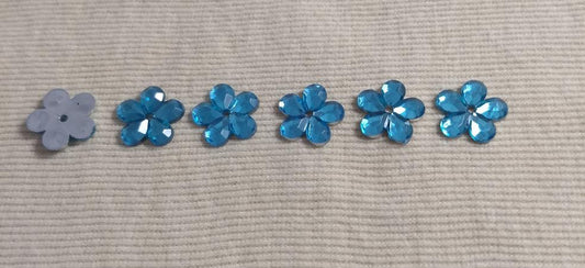 Bead #XFFZ16 #1-Hole #Light-Blue #Flower #Acrylic-Stone #60pc