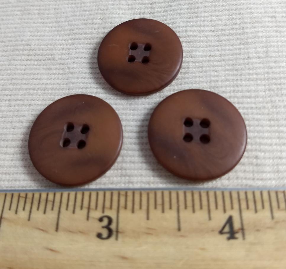 Button #4023 #4 Hole #Brown #Polyester #10pc