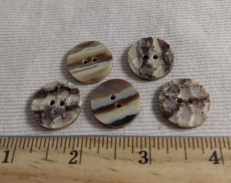 Button #JUP169 #2 Hole #Brown #Cream #Imitation #Horn #Polyester #10pc