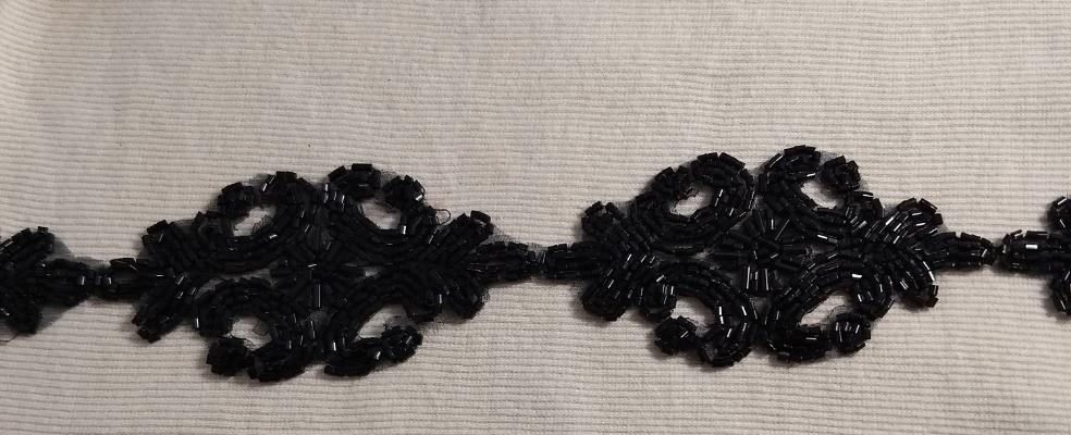 Trimming #50010 #Black #Wedding #Bead #Mesh #1yd