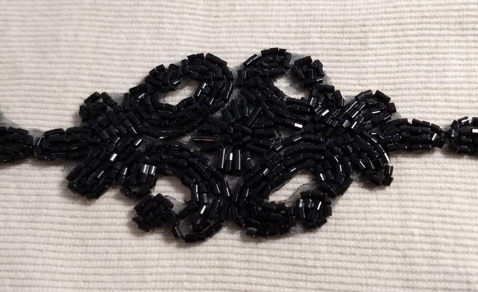 Trimming #50010 #Black #Wedding #Bead #Mesh #1yd