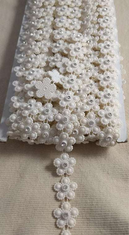 Trimming #C305 #Pearl #Flower #Rhinestone #1yd