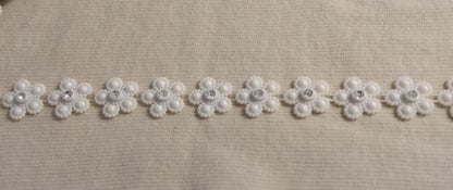 Trimming #C305 #Pearl #Flower #Rhinestone #1yd