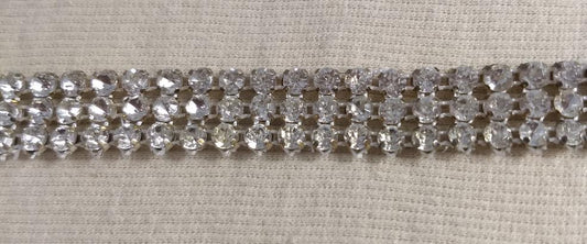 Trimming #7014 #Clear #Three-Row #Rhinestone #Belt-Band #1yd