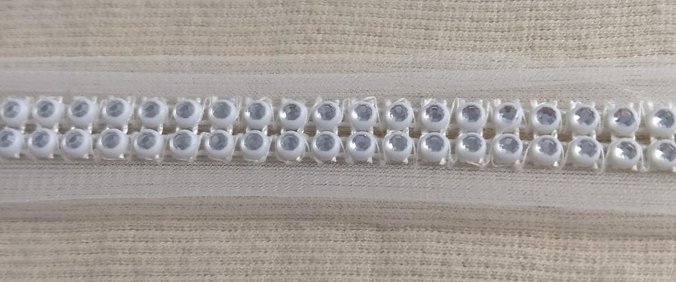 #Trimming #0517B #Crystal-Clear #2-Rows #SS6-Stones #1yd