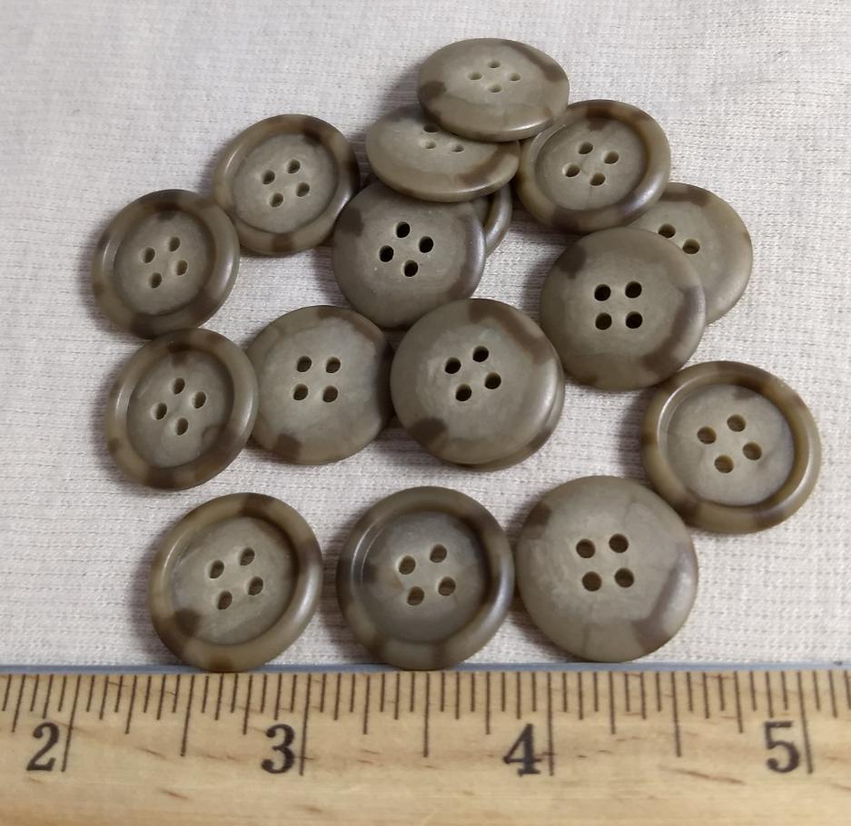 Button #AU21 #4 Hole #Cream #Rim #Imitation #Horn #Polyester #10pc