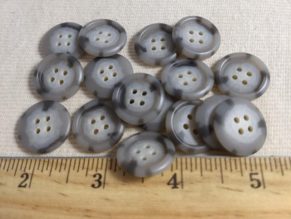 Button #AU29 #4 Hole #Grey #Rim #Imitation #Horn #Polyester #10pc