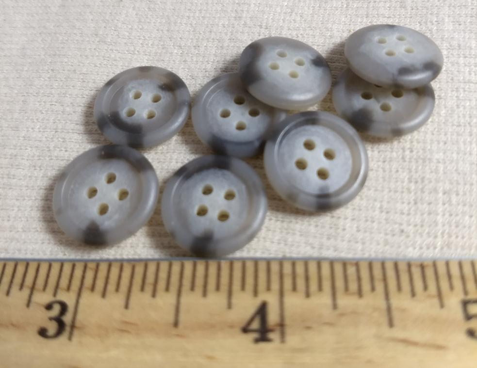 Button #AU29 #4 Hole #Grey #Rim #Imitation #Horn #Polyester #10pc