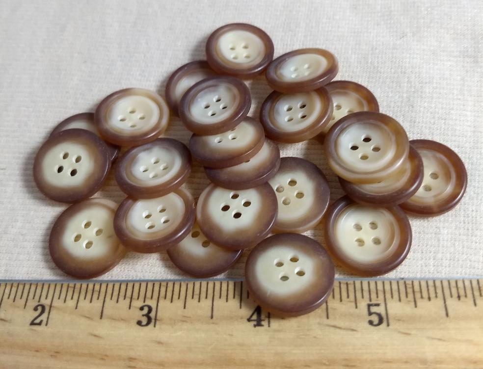 Button #1303 #4 Hole #Cream #Rim #Polyester #10pc