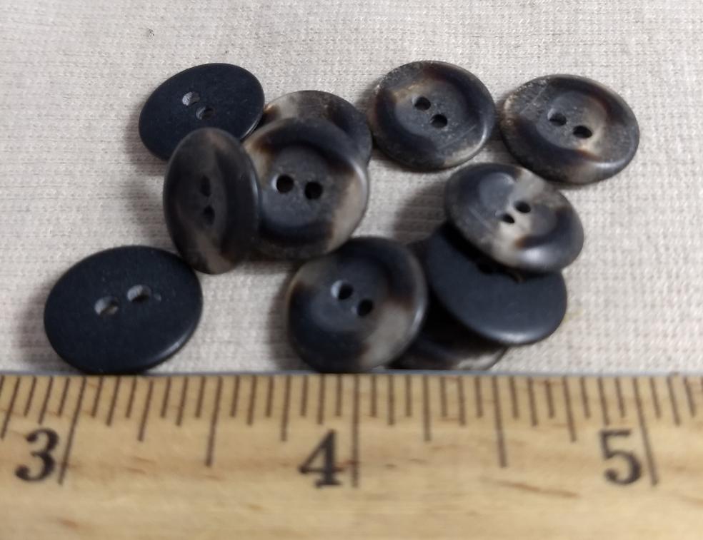 Button #P9023-4 #2 Hole #Brown #Imitation #Horn #Polyester #10pc