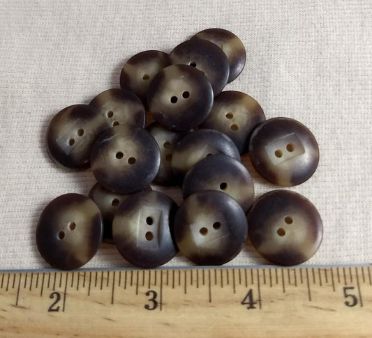 Button #98044-2 #2 Hole #Brown #Imitation #Horn #Polyester #10pc