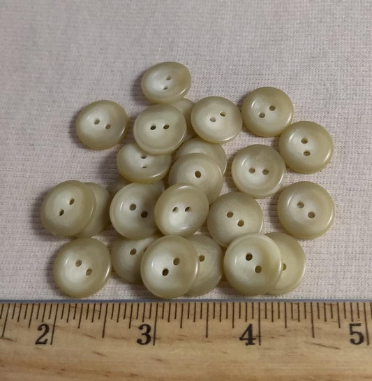 Button #96009-1 #2 Hole #Cream #Rim #Polyester #10pc