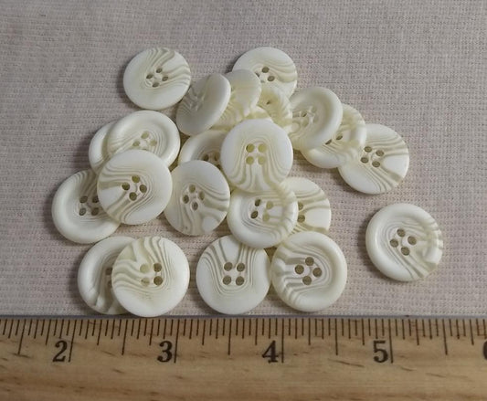 Button #4802 #4-Hole #Cream #Rim #Polyester #10pc