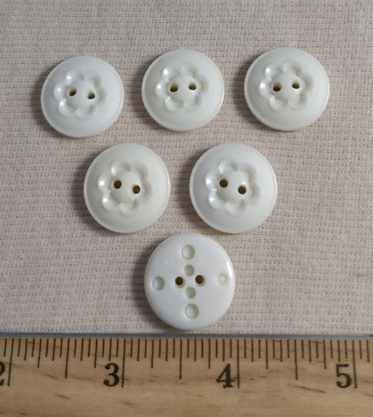 Button #PS1023 #2 Hole #White #Abs #10pc