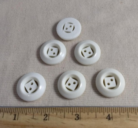 Button #1304 #2 Hole #White #Rim #Nylon #10pc