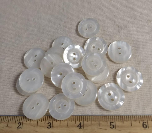 Button #21428 #2 Hole #Pearl #Rim #Polyester #10pc