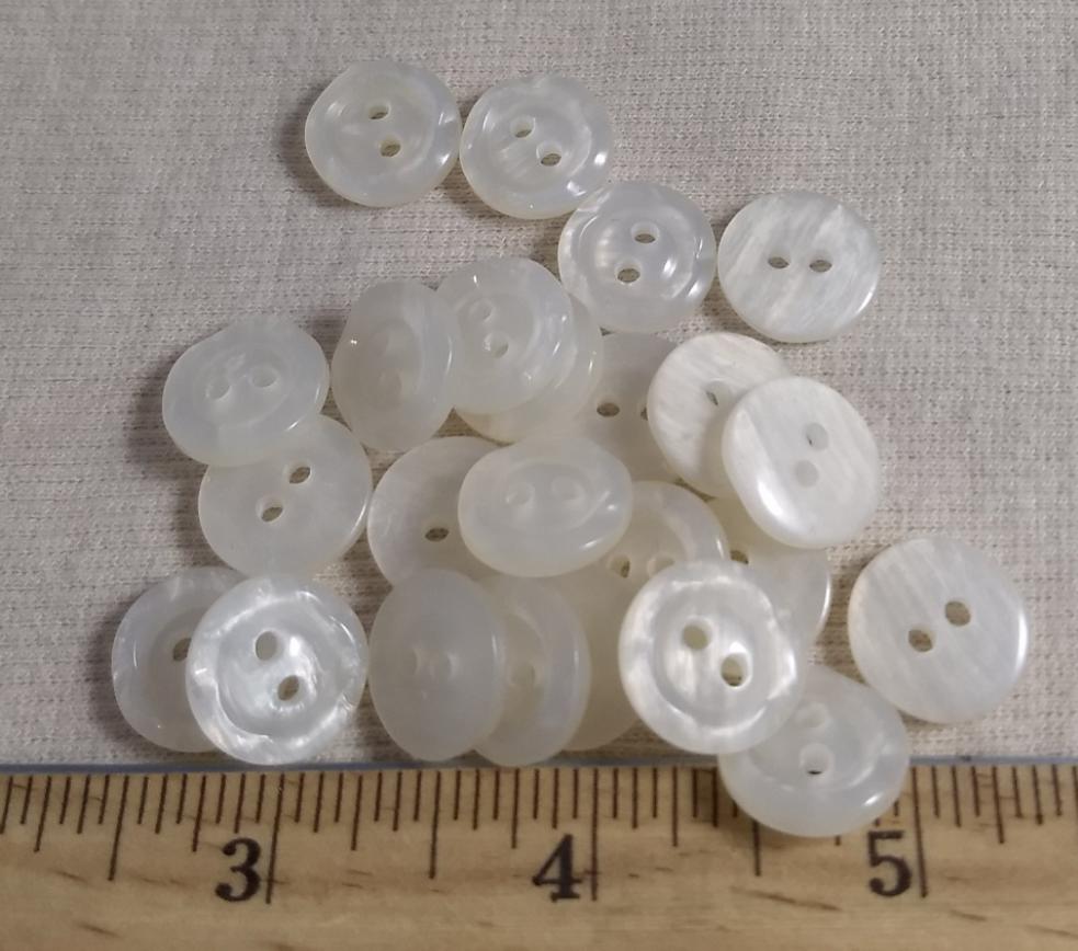 Button #21428 #2 Hole #Pearl #Rim #Polyester #10pc