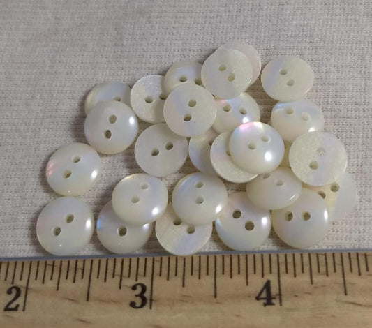 Button # 4119 #2 Hole #Pearl #Dome #Polyester #10pc