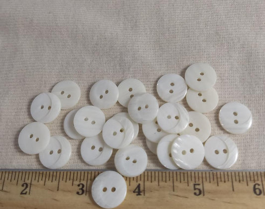 Button #21013 #2 Hole #White #Polyester #10pc