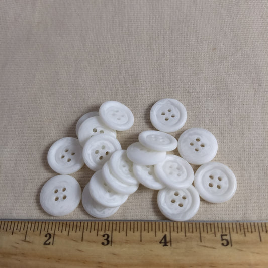 Button #575 #4 Hole #White #Rim #Imitation #Horn #Polyester #10pc