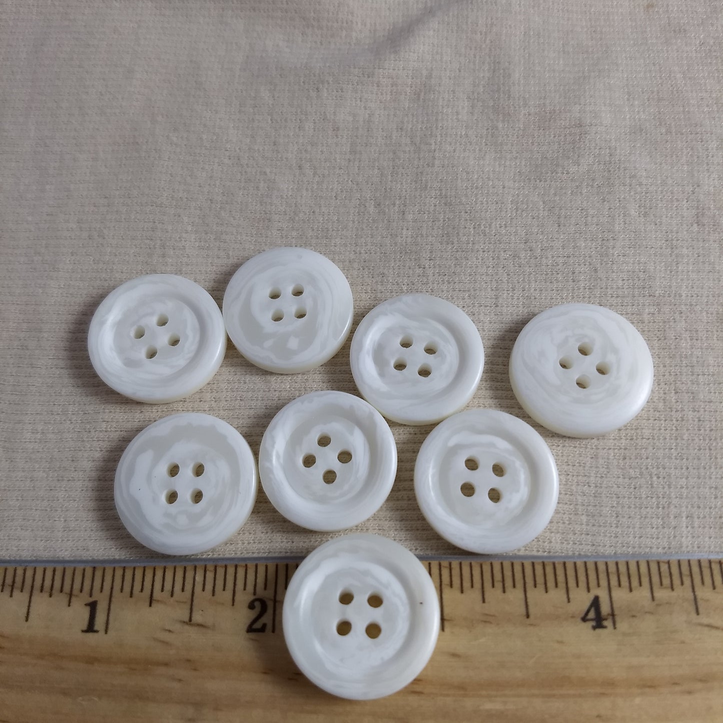 Button #575 #4 Hole #White #Rim #Imitation #Horn #Polyester #10pc