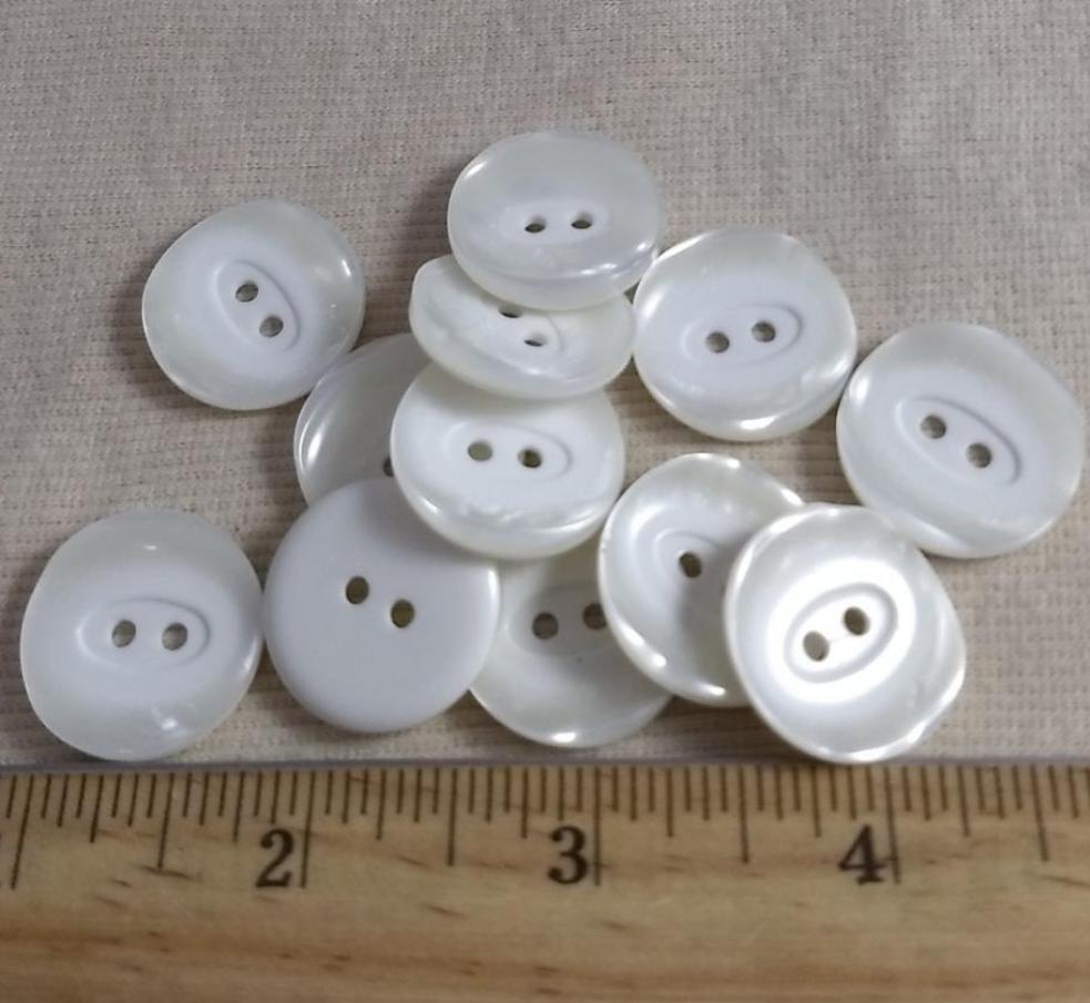 Button #20581 #2 Hole #Pearl #Polyester #10pc