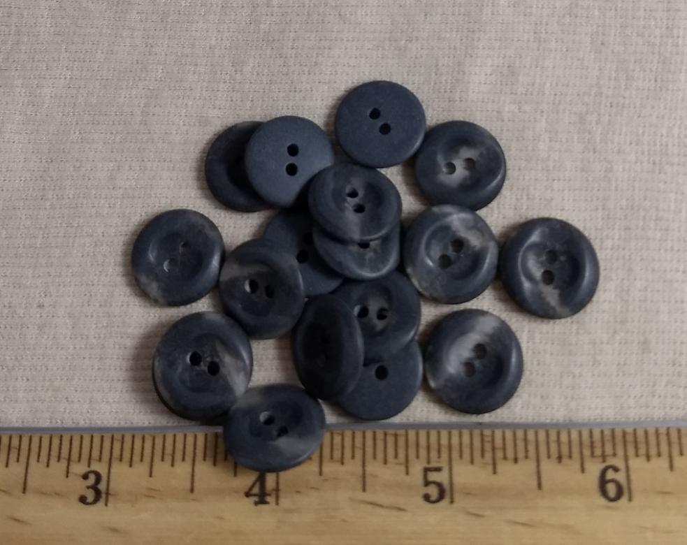 Button #P9023 #2 Hole #Grey #Imitation #Horn #Polyester #10pc