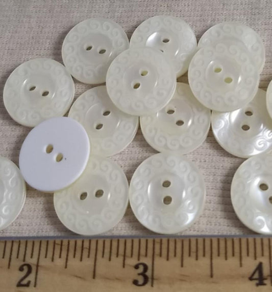 Button #23615 #2 Hole #Pearl #Laser #Polyester #Fashion #10pc