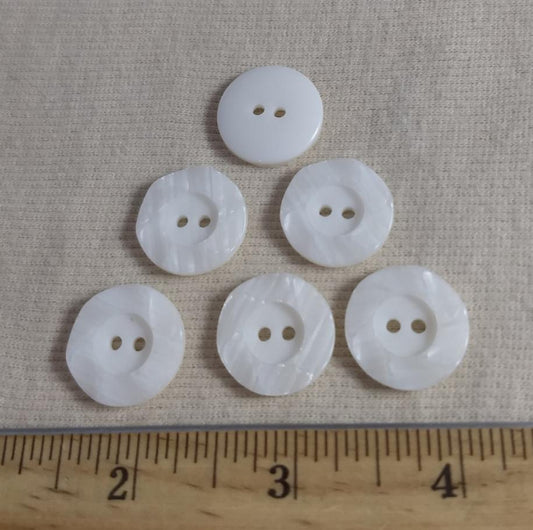 Button #98045 #2 Hole  #White #Rim #Polyester #10pc